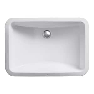 Ladena 20-7/8 in. Undermount Bathroom Sink with Glazed Underside in Biscuit
