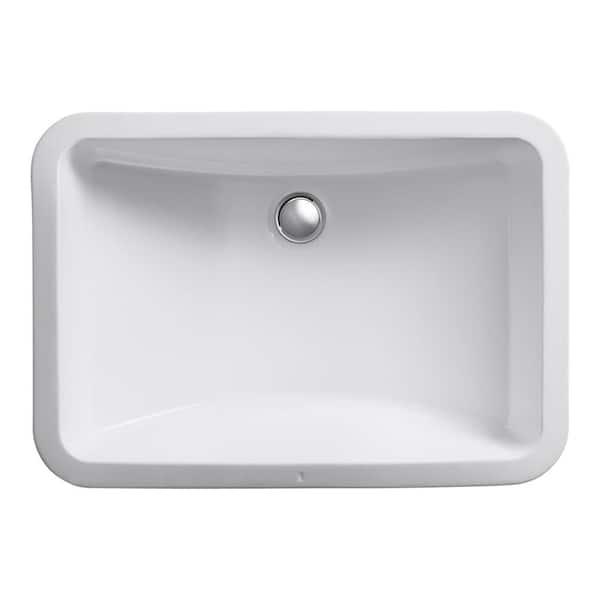 Ladena 20-7/8 in. Undermount Bathroom Sink with Glazed Underside in Biscuit
