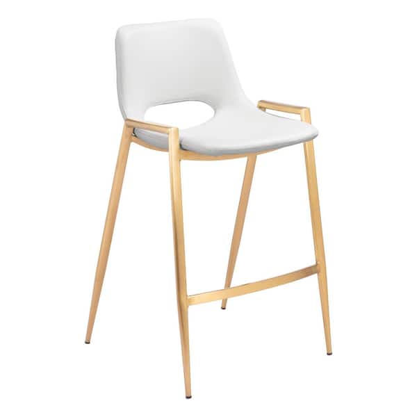 ZUO Desi 25.6 in. Open Back Plywood Frame Counter Stool with Faux Leather Seat - (Set of 2)
