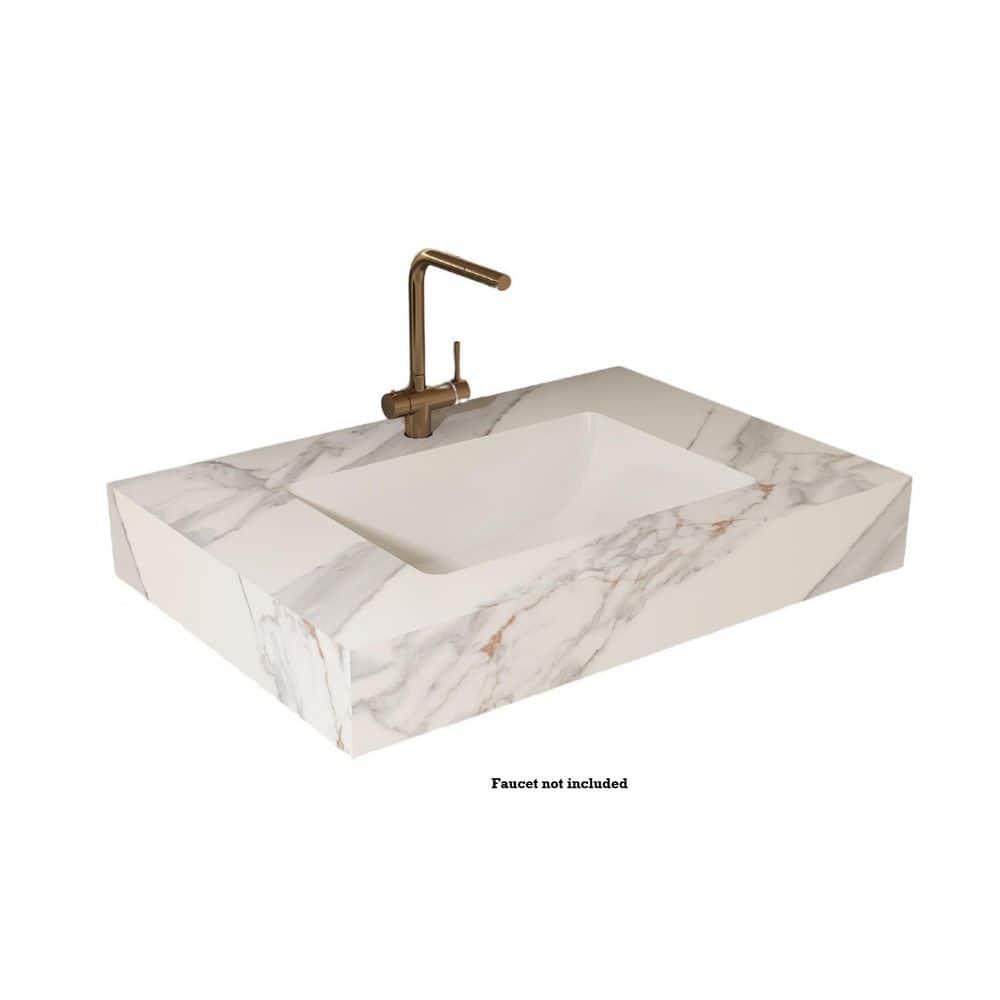 36 in. W x 21.7 in. D Porcelain Single Sink Vanity Top in Pale Gold with Pre-Drilled Faucet Hole price history on PriceWatchPro