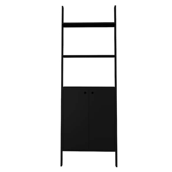 Manhattan Comfort Cooper Black Ladder Display Cabinet