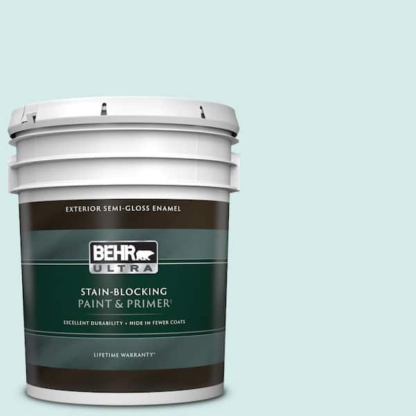 BEHR ULTRA 5 gal. Home Decorators Collection #HDC-MD-23 Ice Mist Semi-Gloss Enamel Exterior Paint & Primer