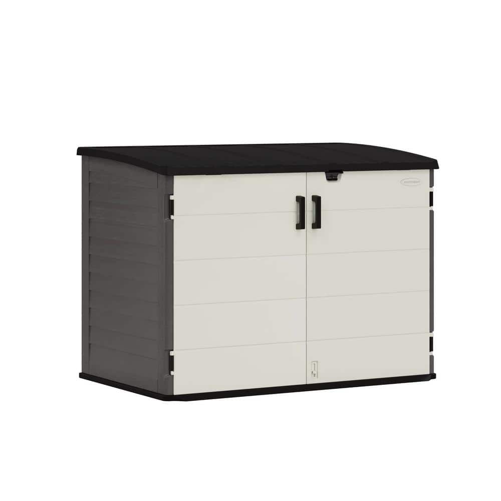 Black 6 x 4 ft Steel-Reinforced Resin Horizontal Shed
