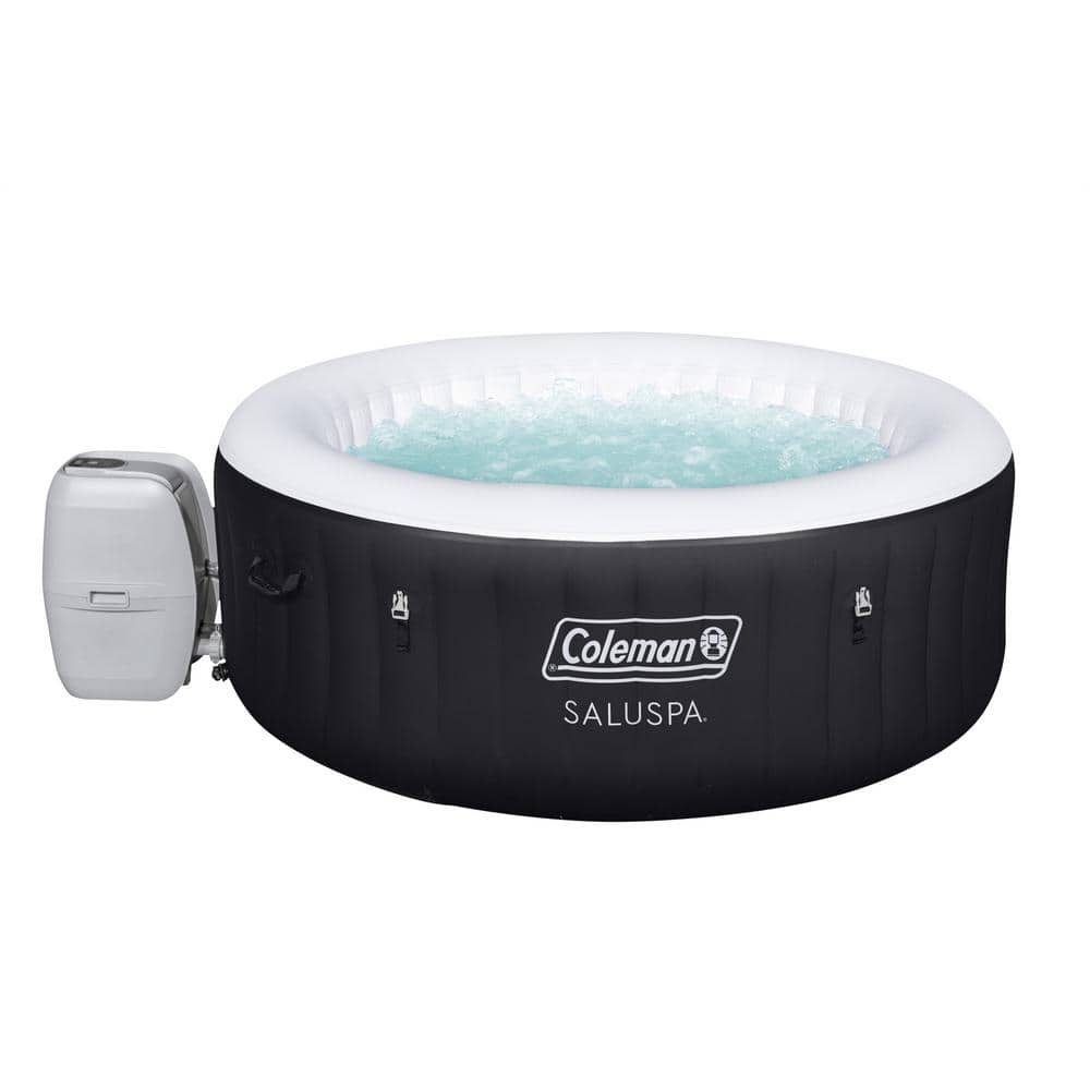 Coleman Black and White Inflatable Round 4-Person Hot Tub with AirJets