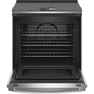Profile 30 in. 5 Burner Element Smart Slide-In Induction Range with Self-Cleaning Convection Oven in Stainless Steel
