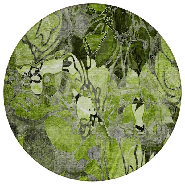 Addison Rugs Chantille ACN558 Fern 8 ft. x 8 ft. Round Machine Washable Indoor/Outdoor Geometric Area Rug