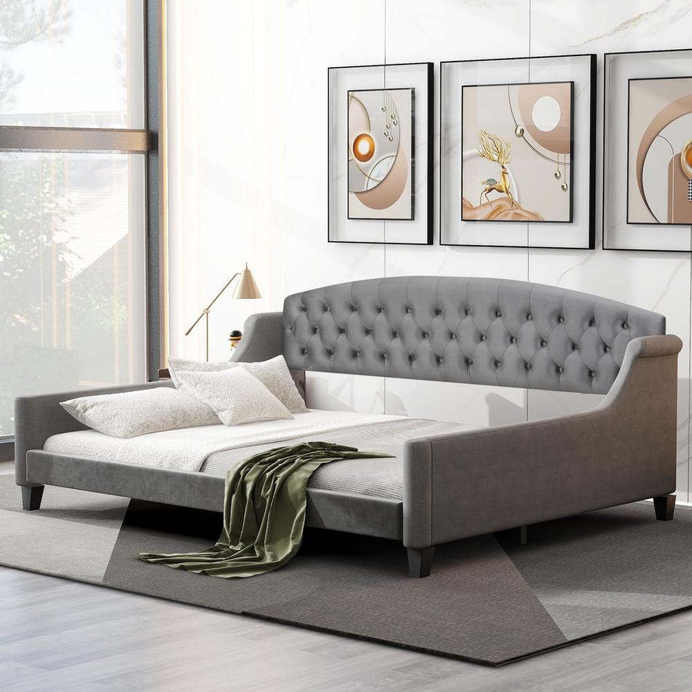 Gray Full Modern Luxury Tufted Button Daybed price history on PriceWatchPro