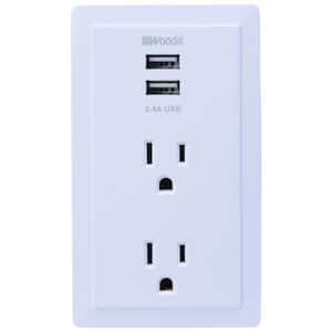 2.4-Amp 2-Outlet/2-USB Plug-In Wall Charger