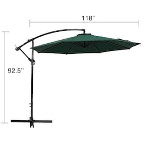 10 ft. Powder-Coated Aluminum Market Patio Umbrella in Dark Green