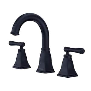 Aurora 2-Handle 8" Widespread Bathroom Faucet in Matte Black