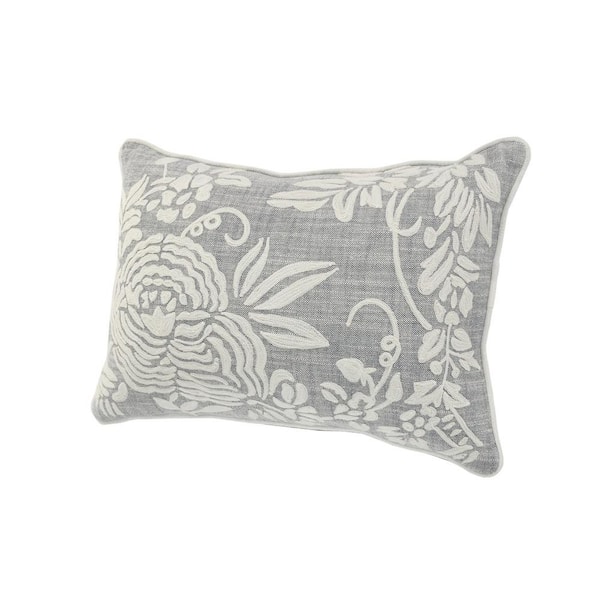 Thomas Collection Floral Gray Black Taupe Designer Floral Throw Pillow,  Handmade in USA - Bed Bath & Beyond - 20895933