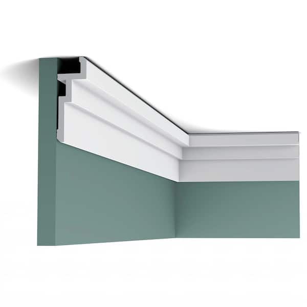 ORAC DECOR 1-5/8 in. x 4-1/2 in. x 78-3/4 in. Primed White Plain Polystyrene Crown Moulding (12-Pack)