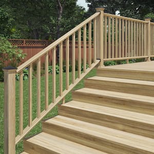 6 ft. Southern Yellow Pine Routed Stair Rail Kit with SE Balusters