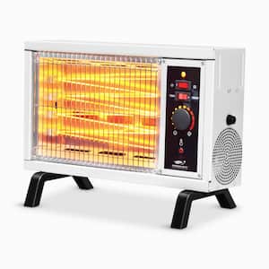 750-Watt/1500-Watt Electric White Portable Deluxe Radiant Space Heater with Tip-Over Safety Switch