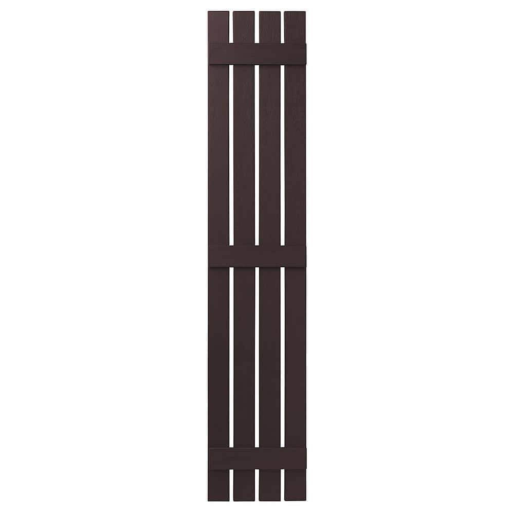 16 in. x 71 in. Polypropylene 4 Board Open Board and Batten Shutters Pair in Winestone price history on PriceWatchPro