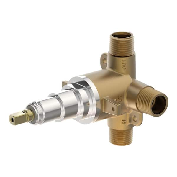 Symmons Temptrol Dual Outlet Diverter Valve with 3 Ports in Brass