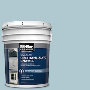 5 gal. #S470-2 Gentle Sea Urethane Alkyd Semi-Gloss Enamel Interior/Exterior Paint