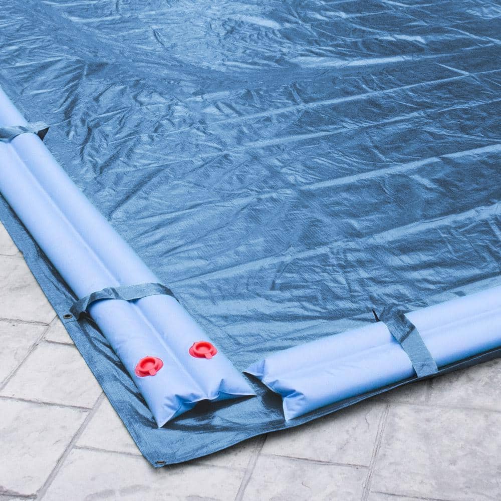 Heavy-Duty Black Rectangular Winter Pool Cover for In-Ground Pools