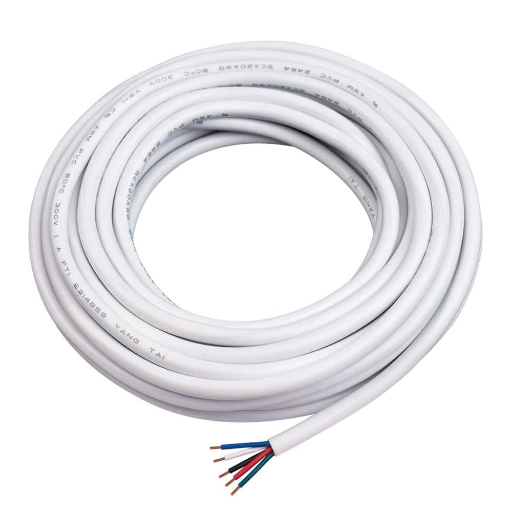 26 ft White PVC 20 AWG In-Wall Cable for LED Lighting