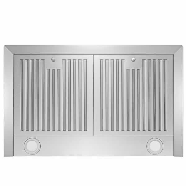 AKDY - 30 in. Convertible Kitchen Wall Mount Range Hood in Stainless Steel with LEDs, Touch Control and Carbon Filters
