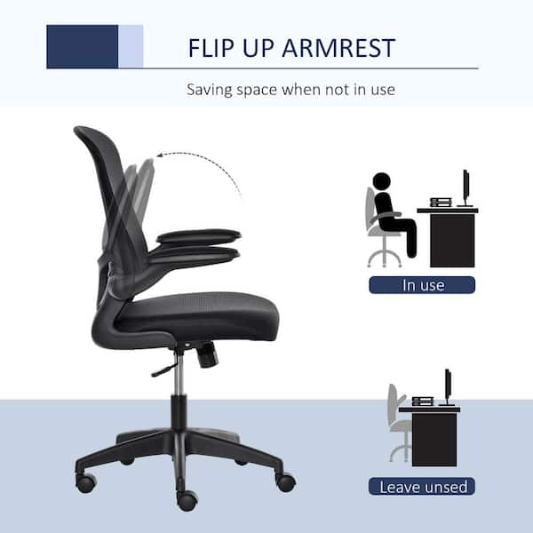 Office Chair with adjustable Height and Lumbar Support, Black Color