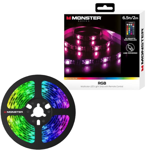 Reviews for Monster USB 6.5 ft. Multi-Color Color-Changing LED Under  Cabinet Light Strip, Remote Control