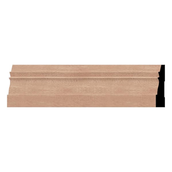 Ekena Millwork WM631 0.56 in. D x 3.25 in. W x 96 in. L Wood Sapele Mahogany Baseboard Moulding