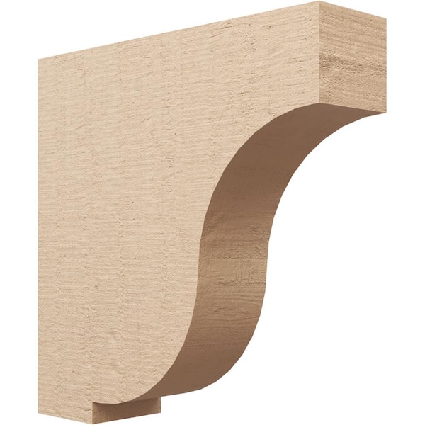 Ekena Millwork 7-in. x 28-in. x 28-in. Series 1 Thin Van Buren Rough Cedar Woodgrain Timberthane Polyurethane Corbel, Primed Tan