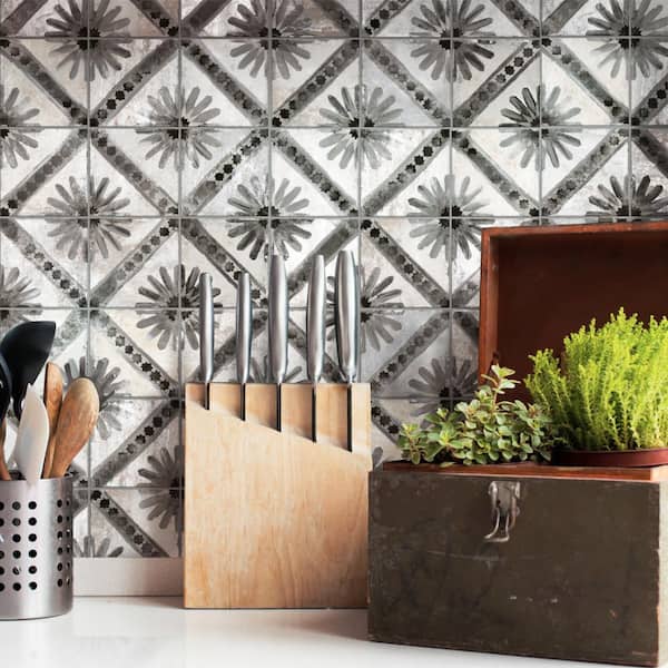 Harmonia Kings Marrakech Black 13 in. x 13 in. Ceramic Floor and Wall Tile (12.0 sq. ft./Case)