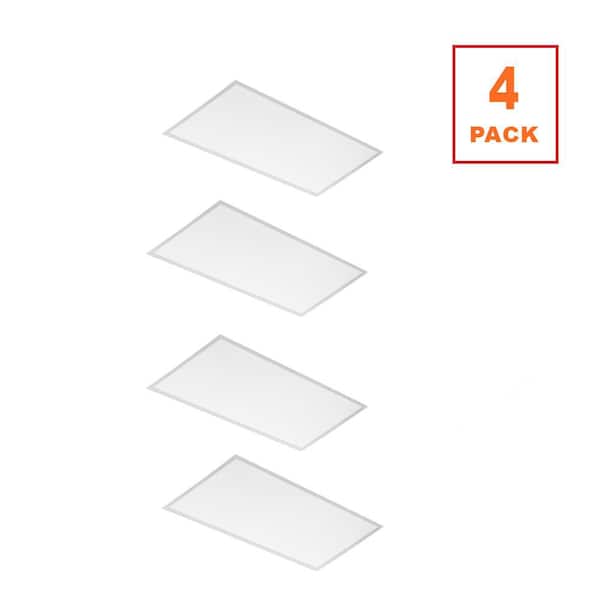 4-Pack 2 ft. x 4 ft. Backlit Selectable Lumens Wattage 3500K 4000K 5000K Integrated LED Flat Panel Light 0-10V Dimming