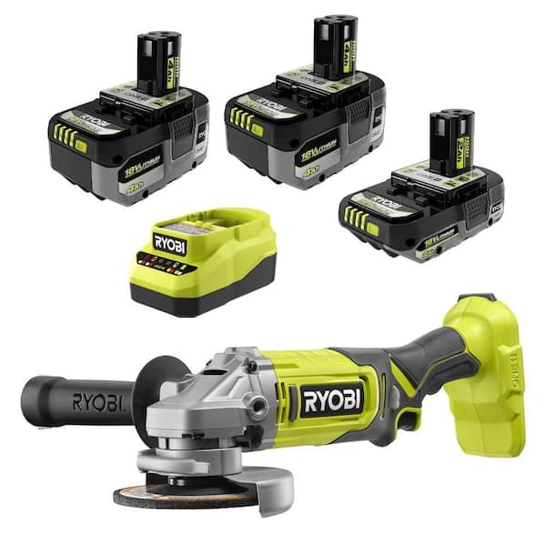 ONE+ 18V HIGH PERFORMANCE Kit w/ (2) 4.0 Ah Batteries, 2.0 Ah Battery, Charger, & FREE ONE+ Cordless 4-1/2"Angle Grinder