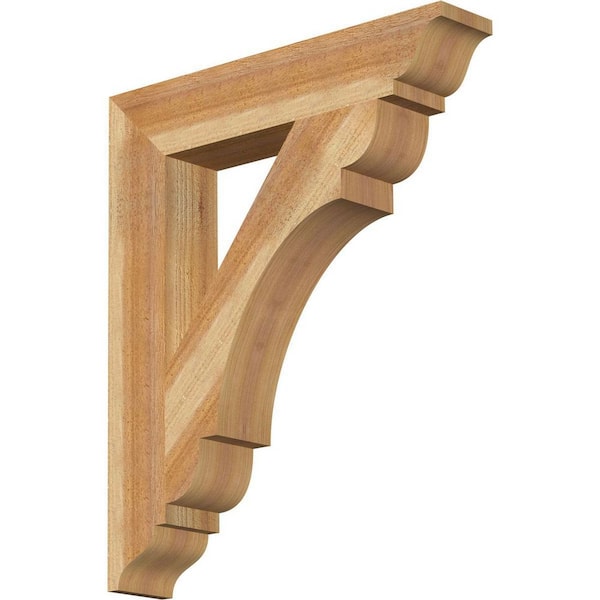 Ekena Millwork 4 in. x 26 in. x 22 in. Western Red Cedar Olympic Traditional Rough Sawn Bracket