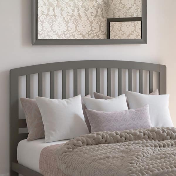AFI Richmond Grey Solid Wood Queen Headboard with Attachable Turbo USB Device Charger