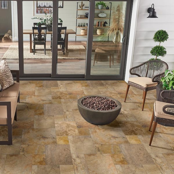 MSI Porcini Gold 10 Piece Tumbled Travertine Paver Tile Kit (10 Kit / 160 Sq. ft. / Pallet)