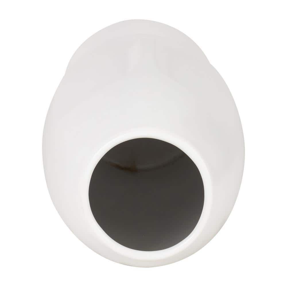 White Ceramic 14" Face Design Table Vase