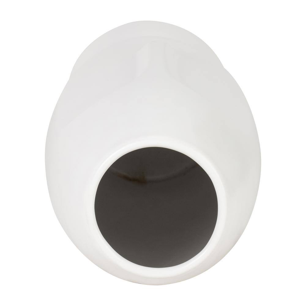 White Ceramic 14" Face Design Table Vase