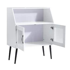 31.5 in. W x 16 in. D x 40 in. H Bathroom White Linen Cabinet