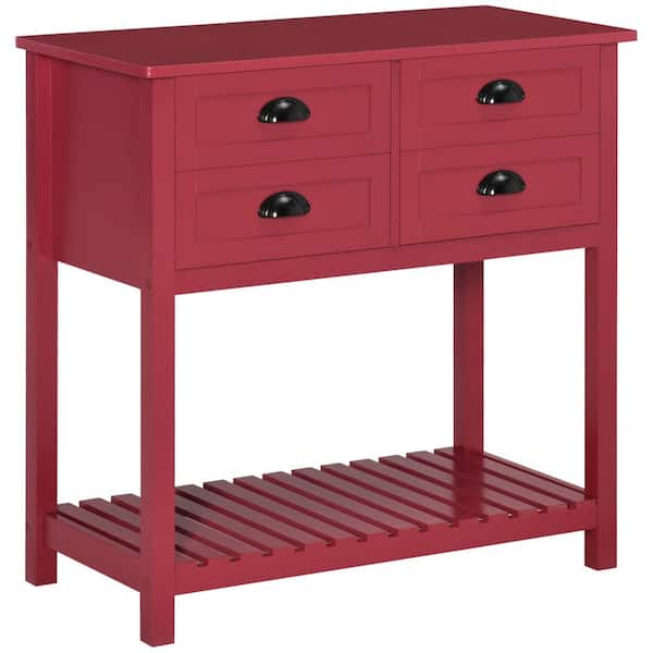 Unbranded 31.5 in. W x 15.75 in. D x 31.5 in. H Bathroom Red Linen Cabinet