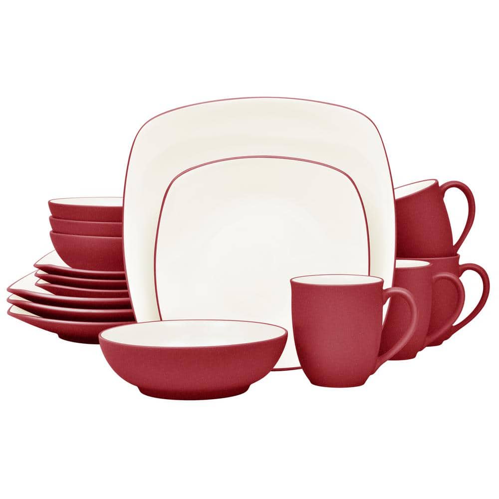 Colorwave Raspberry Mug Reviews for Noritake Colorwave Raspberry 16-Piece Square (Cherry ...