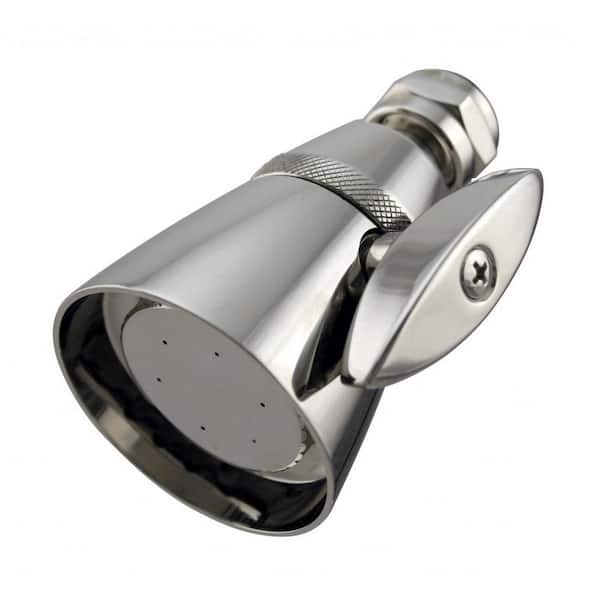 Westbrass Chatham Style 2-Spray Patterns with 2.5 GPM 2-1/4 in. Wall Mount Fixed Shower Head in Polished Nickel