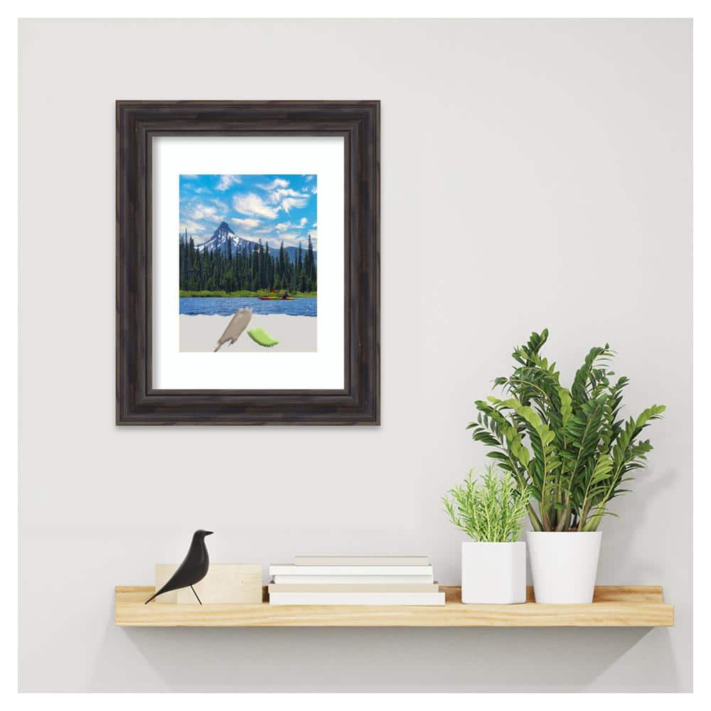 Rustic Pine Brown Distressed Wood Narrow Wall Picture Frame