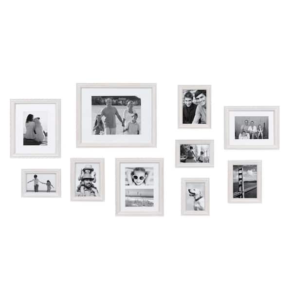 Pack of 2, 8x10 White/Beige Picture Frame with Real Glass