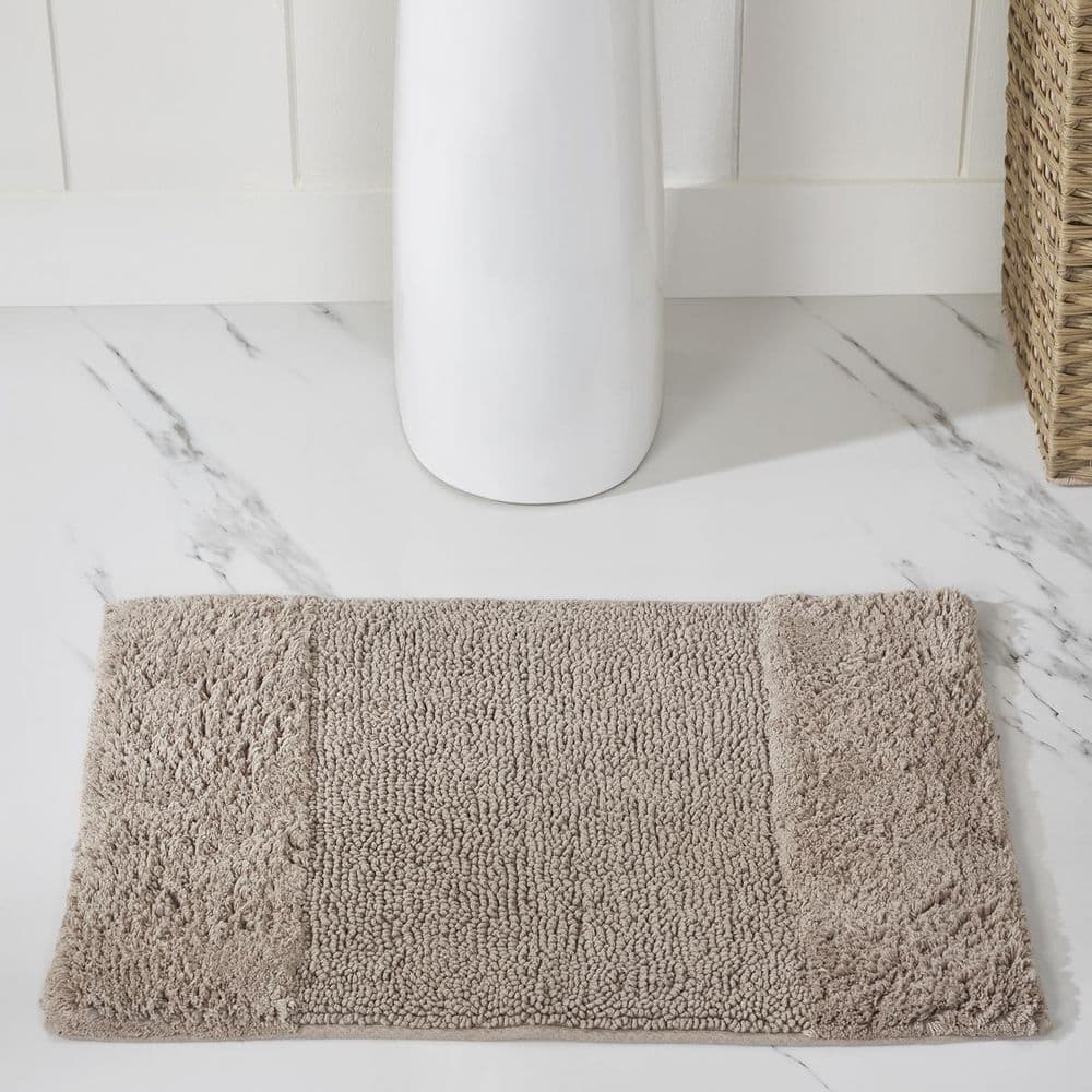 Granada Beige Cotton Tufted Non-Slip Bath Rug 17" x 24"