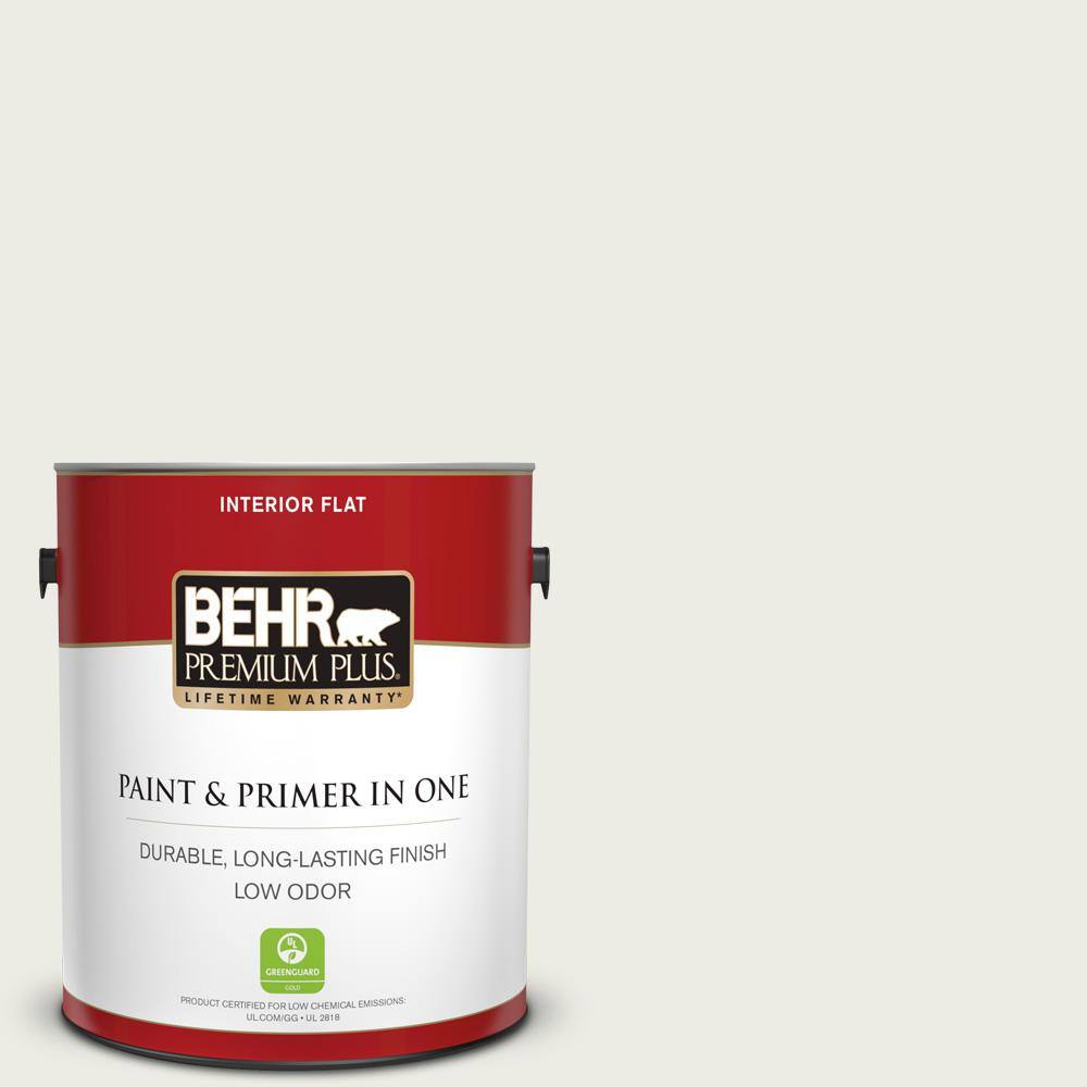 Behr Premium Plus 1 Gal W F 7 Silver Leaf Flat Low Odor Interior Paint And Primer In One The Home Depot