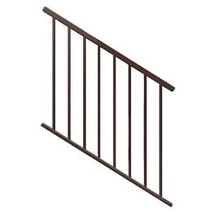 Contemporary 4 ft x 36 in. Brown Fine Textured Aluminum Stair Rail Kit