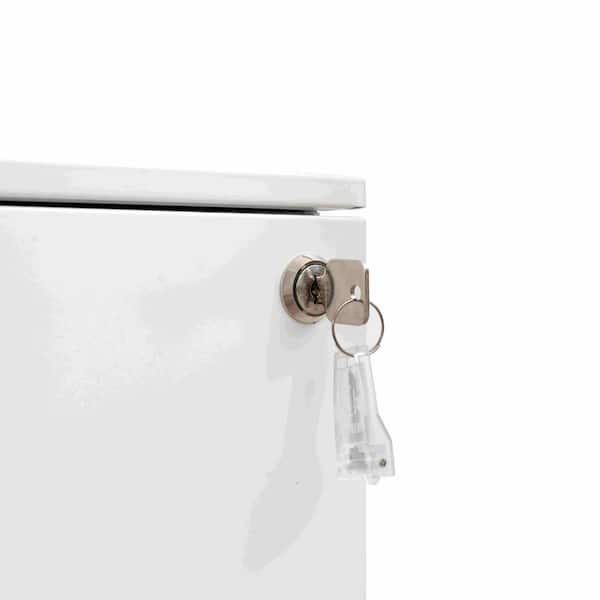 The Container Store 2-Drawer Locking Filing Cabinet White, 16-1/4 x 15-5/8 x 28-15/16 H