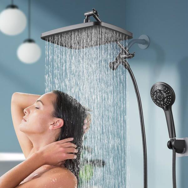 Shower Head,8”Rain Shower Head 2024 with Handheld Spray Combo with ON/OFF Pause