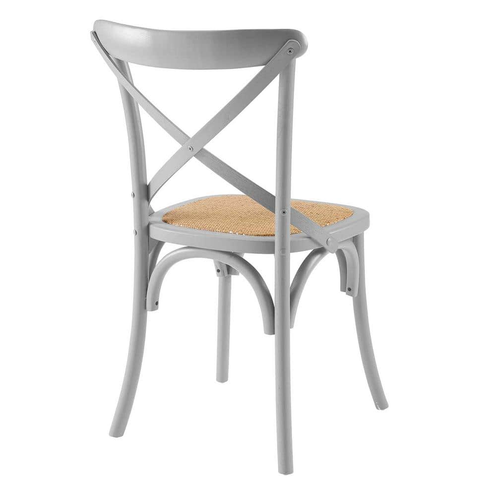 Light Gray High Cross Back Wood Side Chair