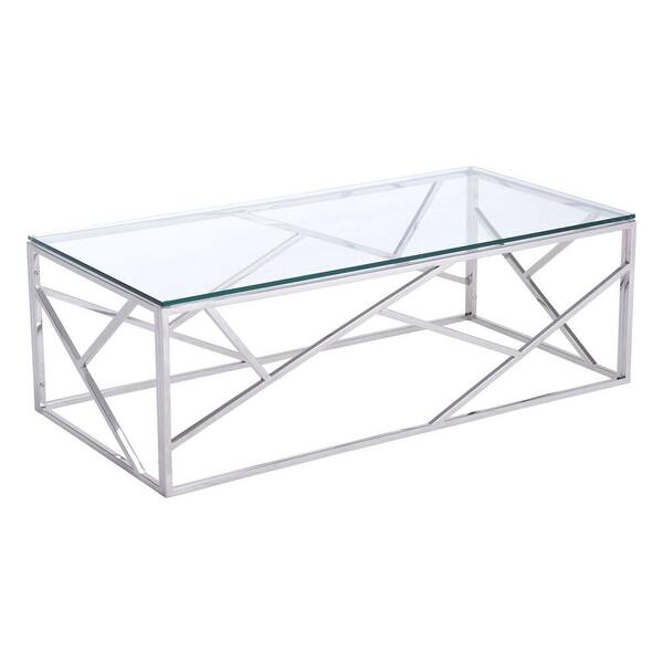 ZUO Cage Polished Stainless Steel Coffee Table
