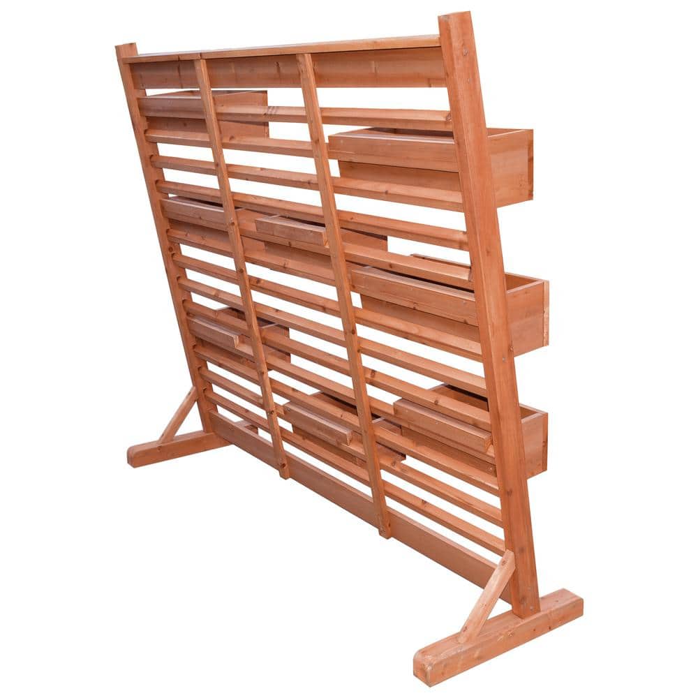 Cypress Wood Vertical Garden Planter Wall with 8 Boxes